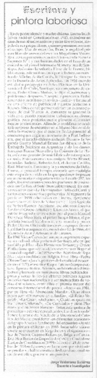 Escritora y pintora laboriosa Escritora y pintora laboriosa