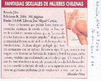 Fantasías sexuales de mujeres chilenas Fantasías sexuales de mujeres chilenas