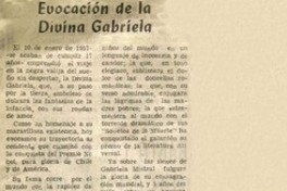 Evocación de la divina Gabriela Evocación de la divina Gabriela