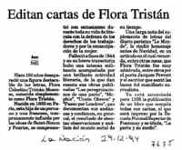Editan cartas de Flora Tristán. Editan cartas de Flora Tristán.