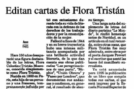 Editan cartas de Flora Tristán. Editan cartas de Flora Tristán.