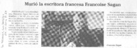 Murió la escritora francesa Francoise Sagan Murió la escritora francesa Francoise Sagan
