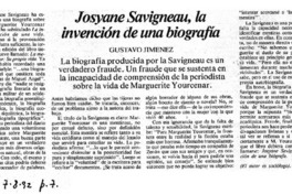 Josyane Savigneau, la invención de una biografía Josyane Savigneau, la invención de una biografía