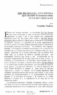 The Big Banana, una novela que rompe estereotipos étnicos y sexuales The Big Banana, una novela que rompe estereotipos étnicos y sexuales