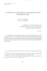 La influencia cervantina en Saverio el cruel de Roberto Arlt La influencia cervantina en Saverio el cruel de Roberto Arlt