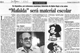 Mafalda" será material escolar. Mafalda" será material escolar.