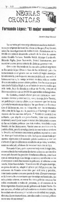 Fernando López: "El mejor enemigo" Fernando López: "El mejor enemigo"