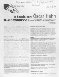 A fondo con, Oscar Hahn A fondo con, Oscar Hahn