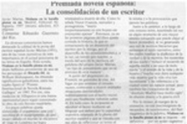 Premiada novela española, la consolidación de un escritor Premiada novela española, la consolidación de un escritor