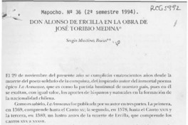 Don Alonso de Ercilla en la obra de José Toribio Medina Don Alonso de Ercilla en la obra de José Toribio Medina