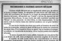 Recordando a Gustavo Adolfo Bécquer Recordando a Gustavo Adolfo Bécquer