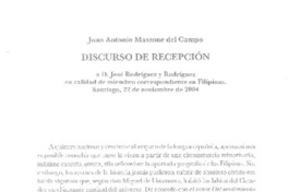 Discurso de recepción Discurso de recepción
