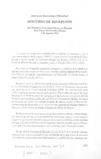 Discurso de recepción Discurso de recepción