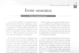 Entre memorias Entre memorias