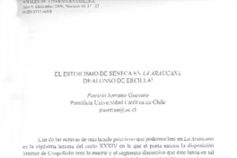 El estoicismo de séneca en La Araucana de Alonso de Ercilla El estoicismo de séneca en La Araucana de Alonso de Ercilla