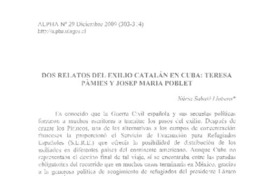 Dos relatos del exilio catalán en Cuba Dos relatos del exilio catalán en Cuba