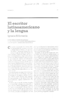 El escritor latinoamericano y la lengua El escritor latinoamericano y la lengua