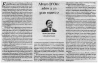 Alvaro D'Ors : adiós a un gran maestro Alvaro D'Ors : adiós a un gran maestro