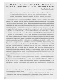 Si acaso la "Voz de la Conciencia" según Xavier Zubiri es el acceso a Dios Si acaso la "Voz de la Conciencia" según Xavier Zubiri es el acceso a Dios