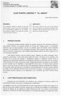 Juan Ramón Jiménez y "El Amigo" Juan Ramón Jiménez y "El Amigo"