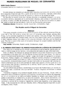Mundo musulmán de Miguel de Cervantes Mundo musulmán de Miguel de Cervantes