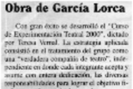 Obra de García Lorca Obra de García Lorca