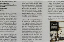 El Valor del conocimiento (The Knowledge Dividend) El Valor del conocimiento (The Knowledge Dividend)