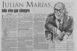 Julián Marías más vivo que siempre Julián Marías más vivo que siempre