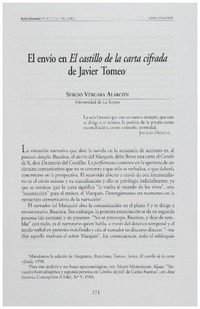El envío en El castillo de la carta cifrada de Javier Tomeo El envío en El castillo de la carta cifrada de Javier Tomeo