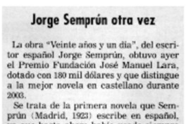 Jorge Semprún otra vez Jorge Semprún otra vez