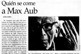 Quién se come a Max Aub Quién se come a Max Aub