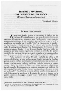 Seferis y Machado, dos testigos de una época Seferis y Machado, dos testigos de una época