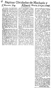 Páginas olvidadas de Machado y Alberti Páginas olvidadas de Machado y Alberti