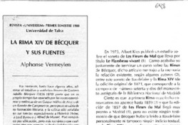 La Rima XIV de Bécquer y sus fuentes La Rima XIV de Bécquer y sus fuentes