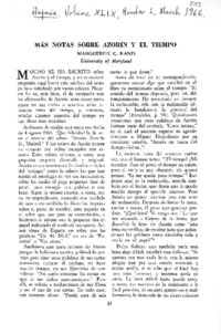 Más notas sobre Azorín y el tiempo Más notas sobre Azorín y el tiempo