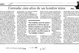 Cernuda, cien años de un hombre triste Cernuda, cien años de un hombre triste