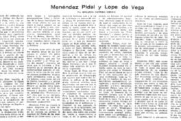 Menéndez Pidal y Lope de Vega Menéndez Pidal y Lope de Vega