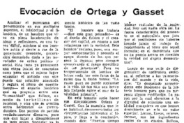 Evocación de Ortega y Gasset Evocación de Ortega y Gasset