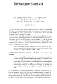 El libre albedrío y la libertad según San Agustín en Las novelas ejemplares El libre albedrío y la libertad según San Agustín en Las novelas ejemplares