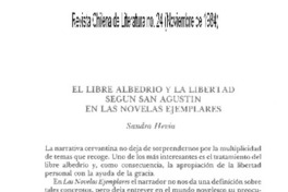El libre albedrío y la libertad según San Agustín en Las novelas ejemplares El libre albedrío y la libertad según San Agustín en Las novelas ejemplares