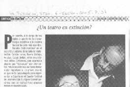 ¿Un teatro en extinción? ¿Un teatro en extinción?
