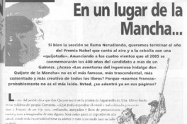 En un lugar de la Mancha... En un lugar de la Mancha...
