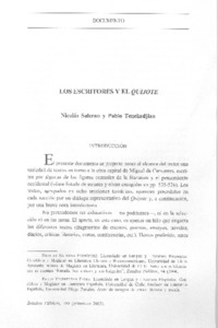 Los escritores y El Quijote Los escritores y El Quijote