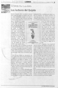 Los lectores del Quijote Los lectores del Quijote