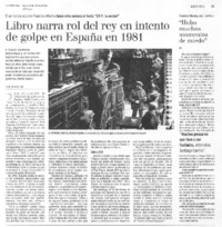 Libro narra rol del rey en intento de golpe en España en 1981 Libro narra rol del rey en intento de golpe en España en 1981