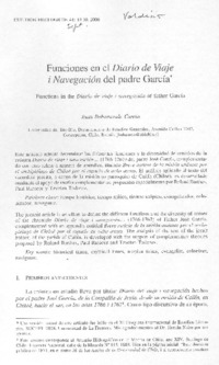 Funciones en el Diario de viaje i navegación del Padre García Funciones en el Diario de viaje i navegación del Padre García