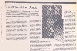 Los refranes de Don Quijote Los refranes de Don Quijote