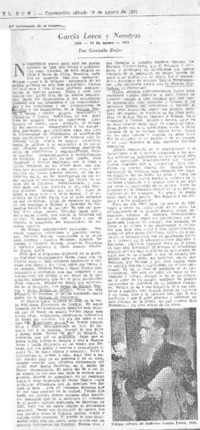 García Lorca y nosotros García Lorca y nosotros