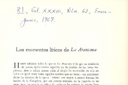 Los momentos líricos de La Araucana Los momentos líricos de La Araucana