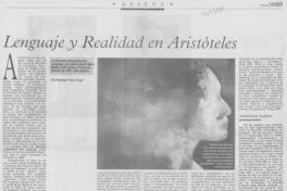 Lenguaje y realidad en Aristóteles Lenguaje y realidad en Aristóteles